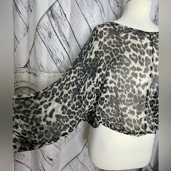 Emerson Thorpe Silk Leopard Print Top S - Picture 2 of 8